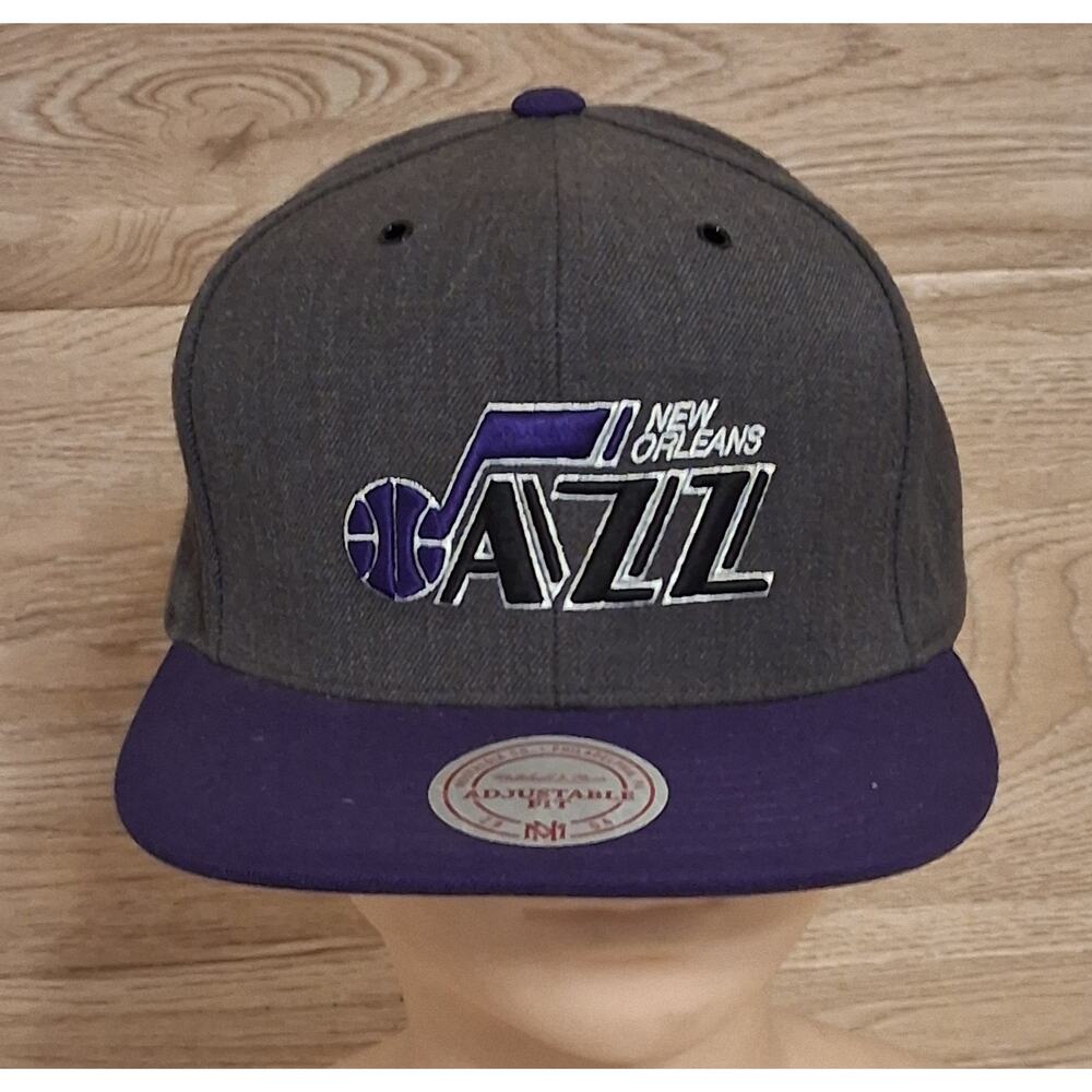 NBA Mitchell & Ness New Orleans Jazz  Purple & Gray HWC Adjustable Snapback Hat